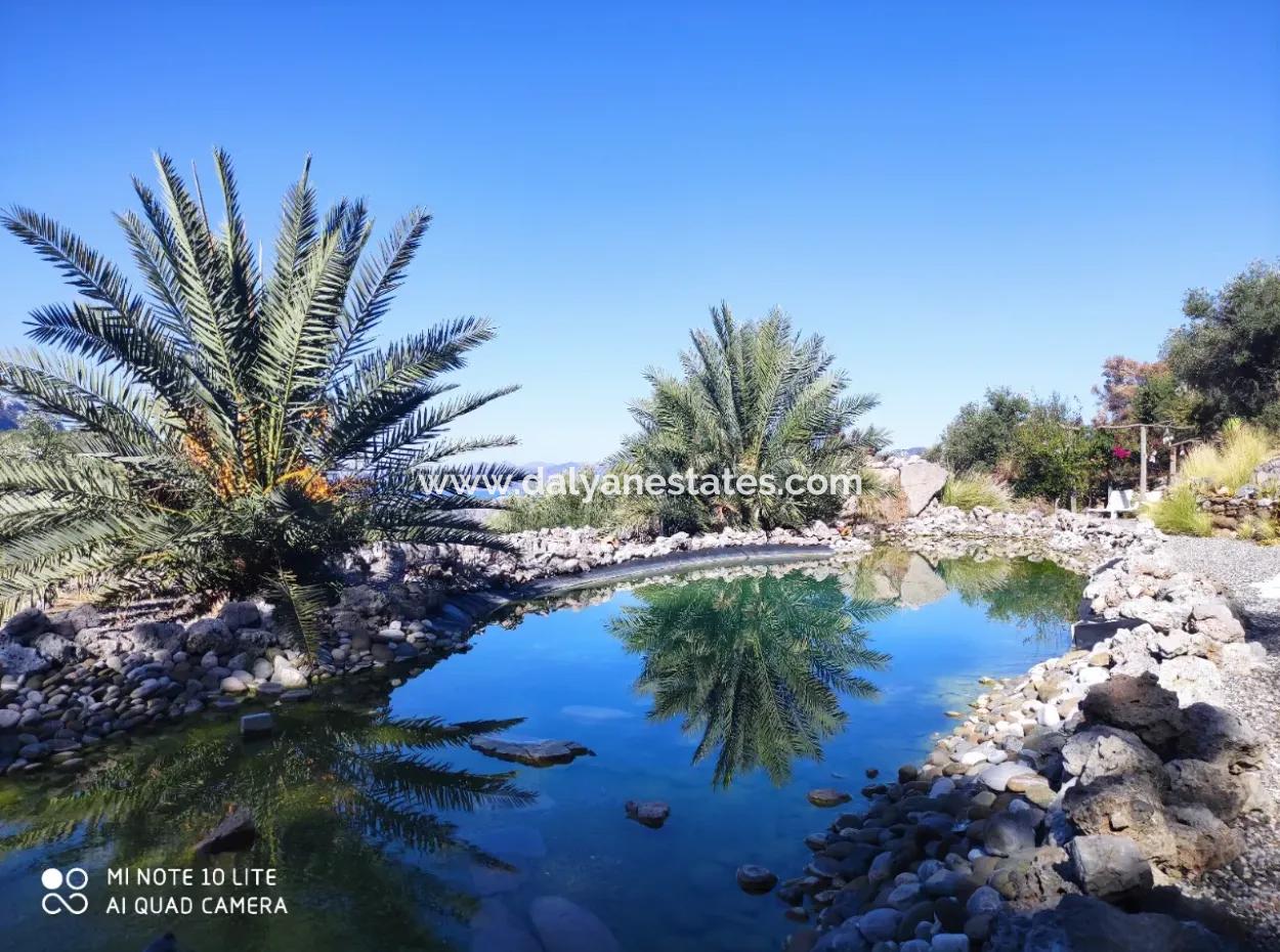 Dalyan Gökbel De Full İztuzu Plajı Ve Deniz Manzaralı Satılık Villa