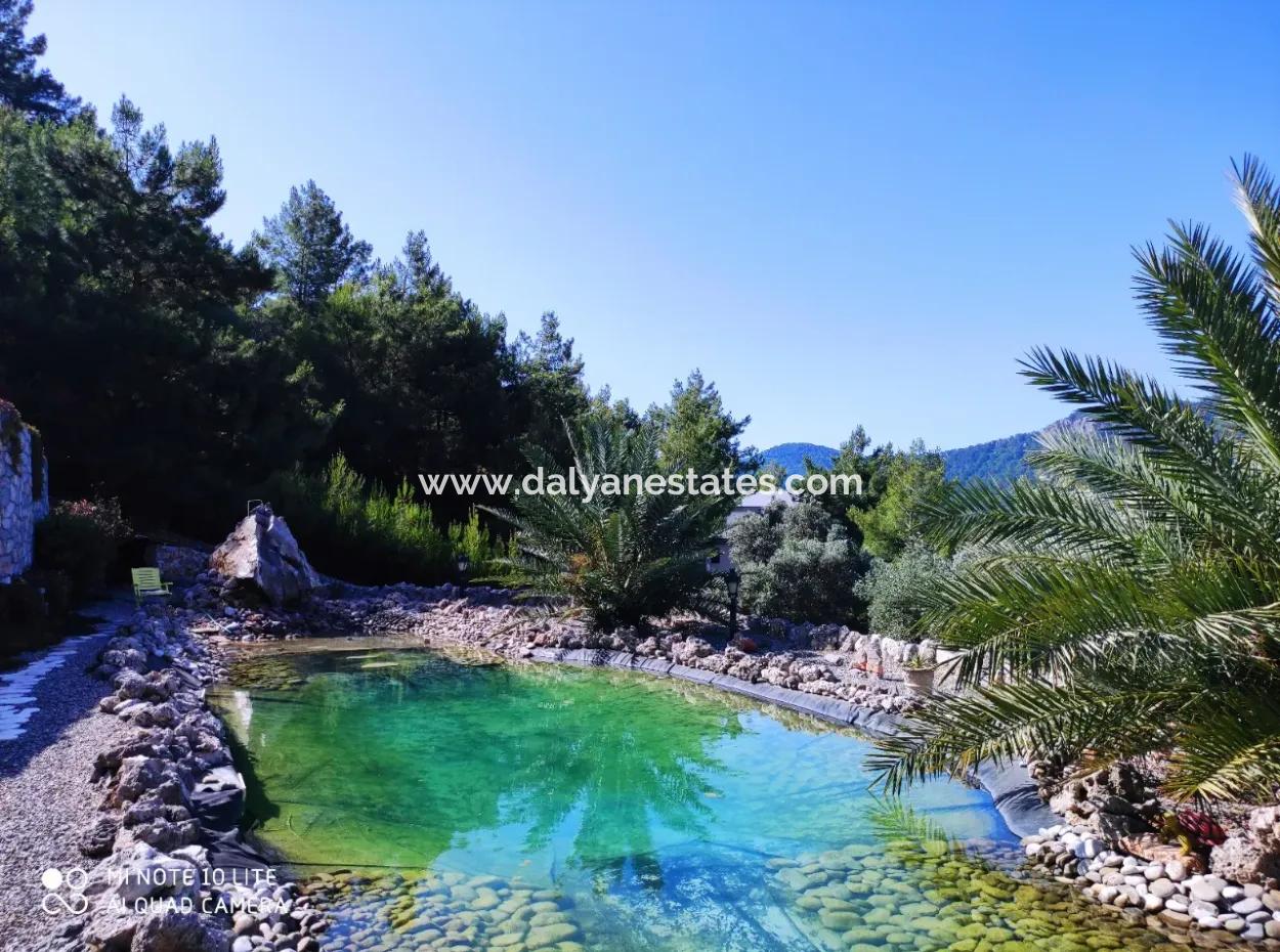 Dalyan Gökbel De Full İztuzu Plajı Ve Deniz Manzaralı Satılık Villa