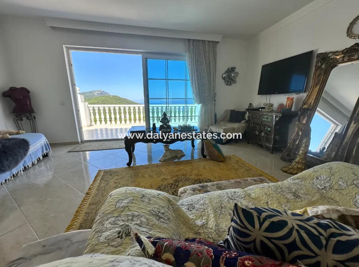 Dalyan Gökbel De Full İztuzu Plajı Ve Deniz Manzaralı Satılık Villa