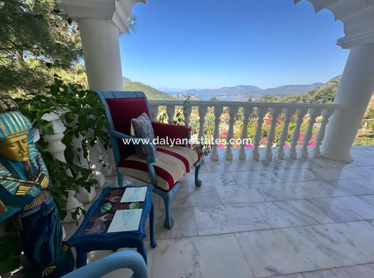 Dalyan Gökbel De Full İztuzu Plajı Ve Deniz Manzaralı Satılık Villa